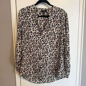 Jones New York Signature Leopard Print Blouse | Size L